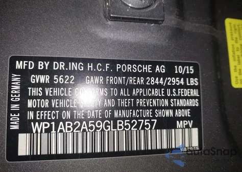 2016 Porsche Macan S z USA, uszkodzony, nr VIN WP1AB2A59GLB52757